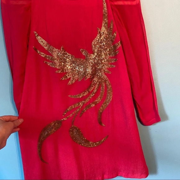 BNWOT Girls Dino e Lucia pink Phoenix dress  in size girls 8 - Picture 2 of 8